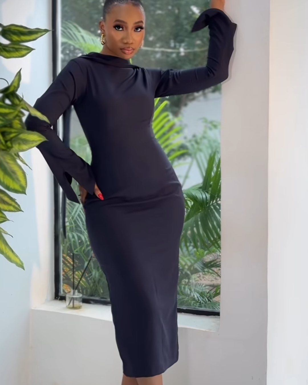 Lexi collar midi dress