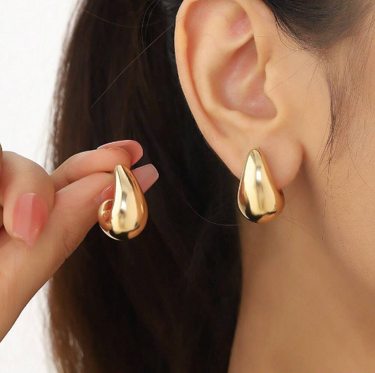 Gold Plated Bold Wide Hoop Earrings | Upto 6 months Tarnish-Free