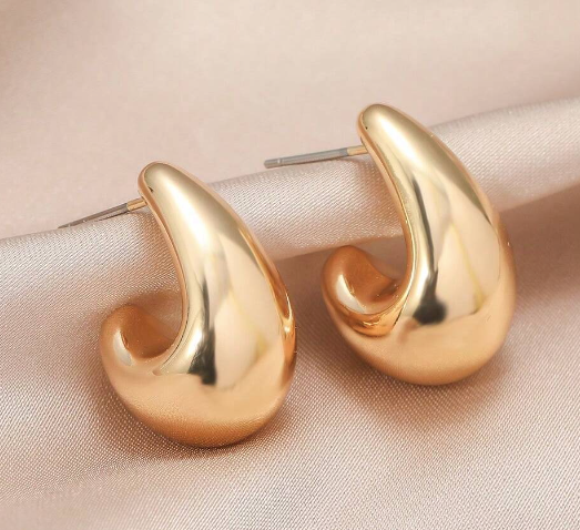 Gold Plated Bold Wide Hoop Earrings | Upto 6 months Tarnish-Free